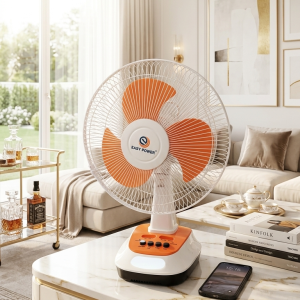 Quạt bàn tích điện hãng EASY POWER EP-3212A, chạy nguồn 220v 12 inch, sạc điện thoại, đèn Led