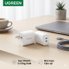 Củ sạc nhanh 45W UGREEN 2 cổng USB-C GaN / X338 (không hộp)