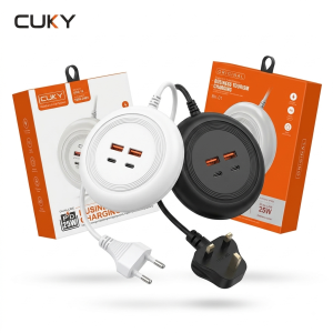 Ổ cắm sạc đa năng 4 cổng 2A + 2C CUKY / Original - giao random chân cắm, màu, logo
