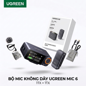 Bộ Mic thu âm không dây hãng UGREEN MIC 6 ( 1RX + 1TX )