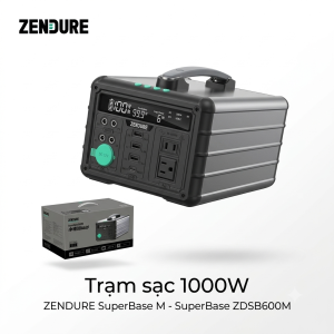 Trạm sạc công suất 1000W hãng ZENDURE SuperBase M - SuperBase ZDSB600M dung lượng 600Wh