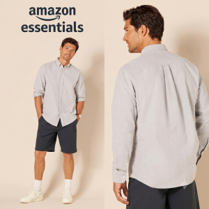 Áo sơ mi Nam Amazon Essentials màu ghi -Size  L Mỹ ( XL việt nam) B07752L43G